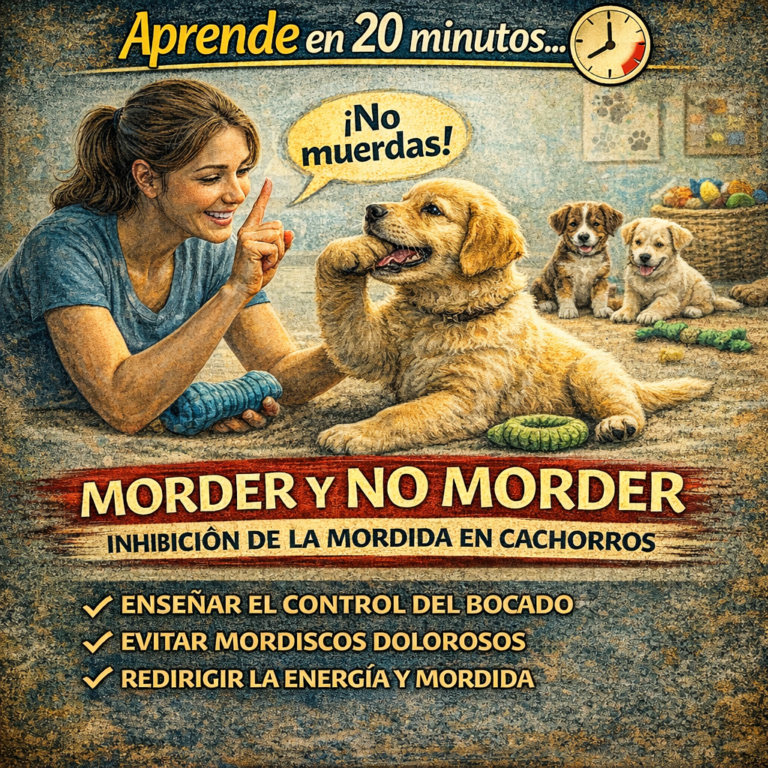Aprende en 20 minutos… Morder y No Morder: Inhibición de la Mordida en Cachorros