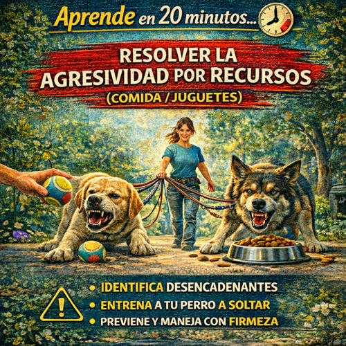 ✦ GANCHO NARRATIVO ✦ El perro que gruñe cuando te acercas a su cuenco no es un perro agresivo. Es un perro que aprendió que sus recursos pueden desaparecer — y que encontró una forma de prevenirlo. El trabajo no es castigar el gruñido. Es enseñarle que tu presencia junto al cuenco predice algo mejor, no algo peor.