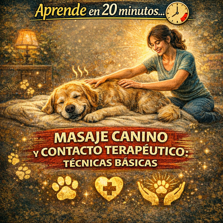 Aprende en 20 minutos… Masaje Canino y Contacto Terapéutico: Técnicas Básicas