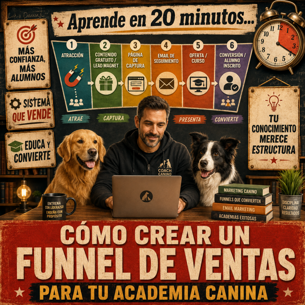 La filosofía Dog Coach 360® establece un principio esencial: todo funnel debe aportar valor real en cada etapa. Su propósito no es manipular ni presionar para vender, sino educar, generar confianza y acompañar a los tutores hasta la solución que mejor beneficie a su perro. Un funnel construido sobre la honestidad, la excelencia y el servicio convierte el marketing en un sistema sostenible que favorece simultáneamente el crecimiento del negocio y el bienestar de los perros y sus familias.