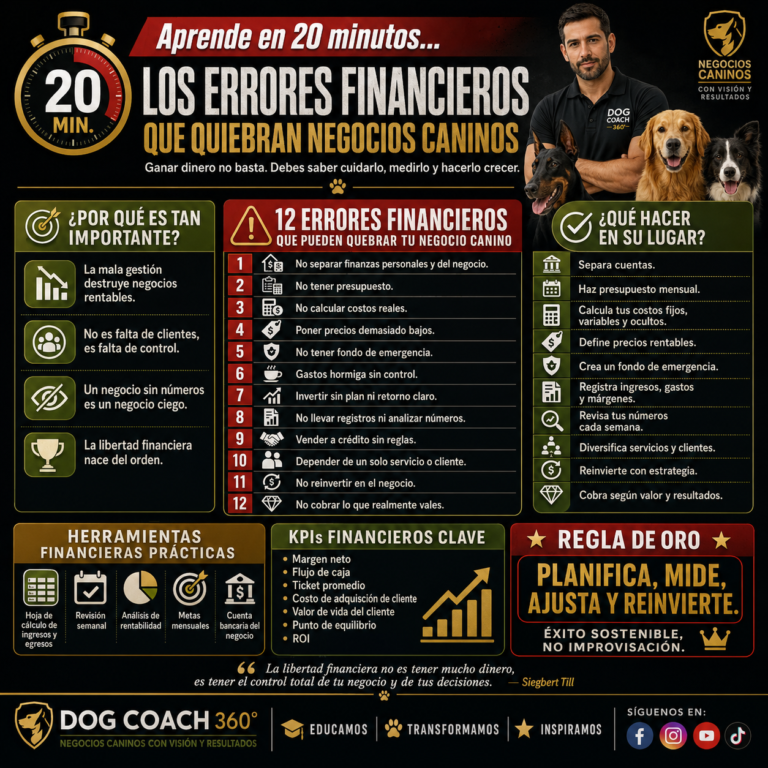 Aprende en 20 minutos… Los Errores Financieros que Quiebran Negocios Caninos