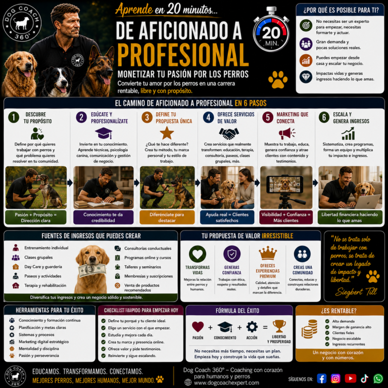 Aprende en 20 minutos… De Aficionado a Profesional – Monetizar Tu Pasión por los Perros