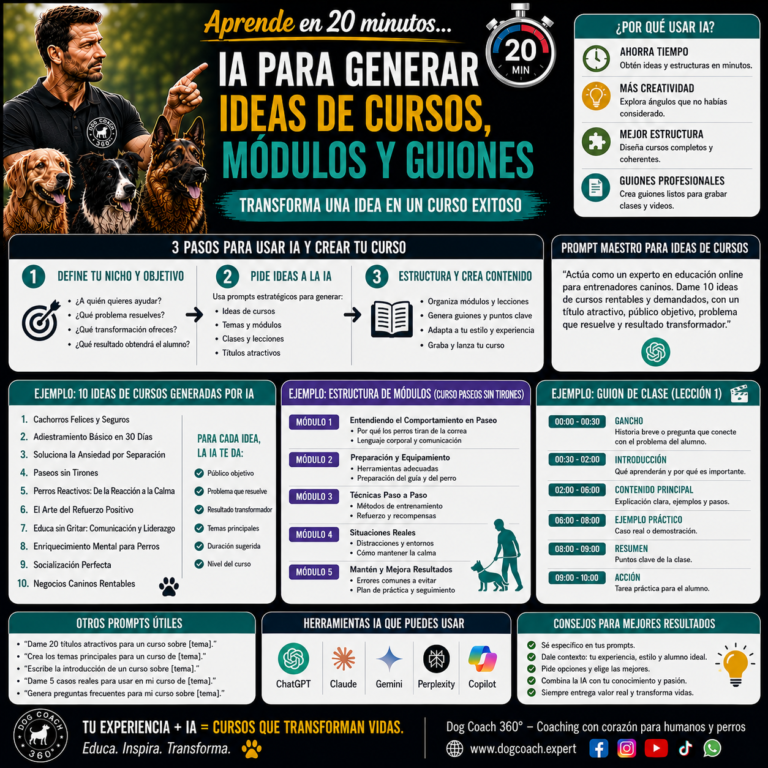 Aprende en 20 minutos… IA para Generar Ideas de Cursos, Módulos y Guiones
