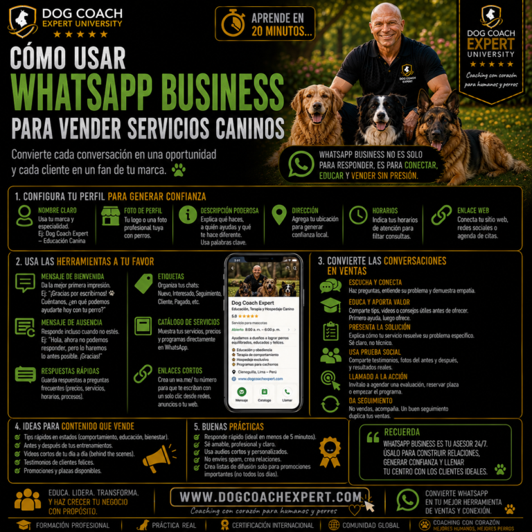 Aprende en 20 minutos… Cómo Usar WhatsApp Business para Vender Servicios Caninos