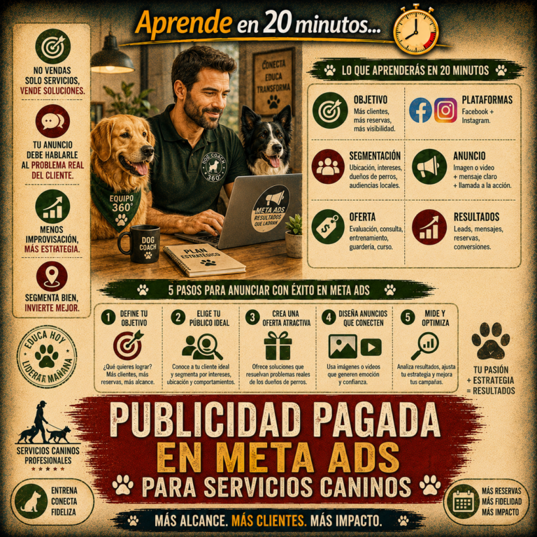 Aprende en 20 minutos… Publicidad Pagada en Meta Ads para Servicios Caninos