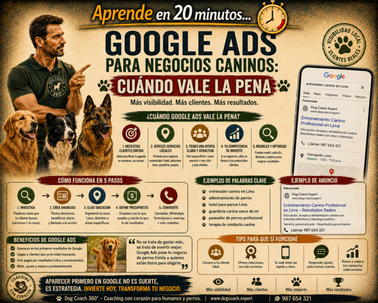 Aprende en 20 minutos… Google Ads para Negocios Caninos – Cuándo Vale la Pena