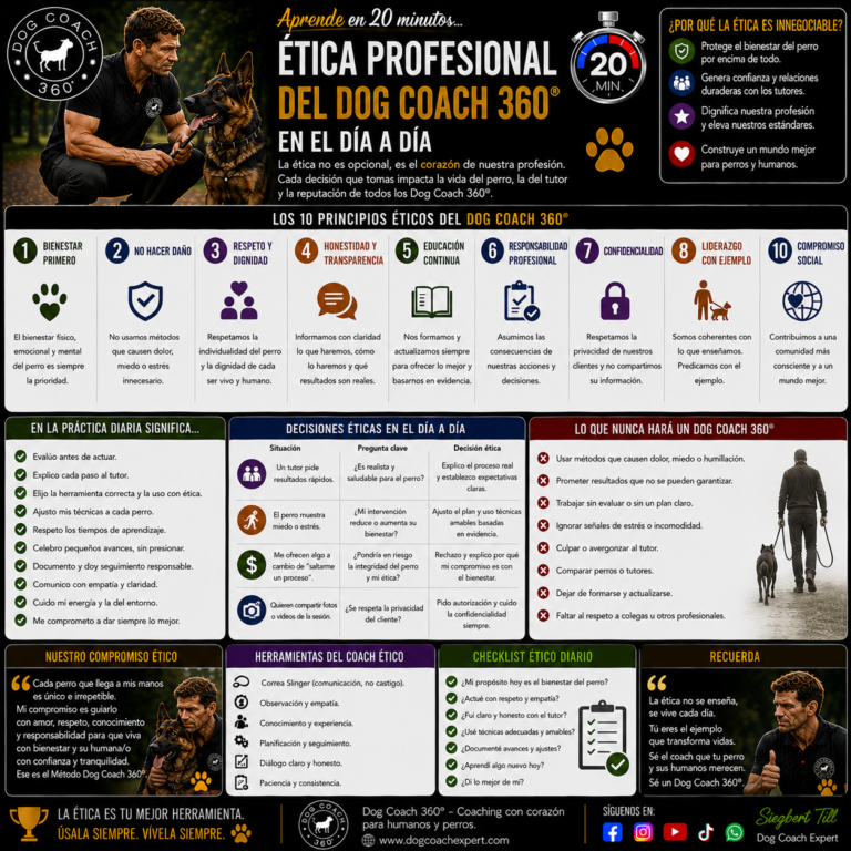 Aprende en 20 minutos… Ética Profesional del Dog Coach 360® en el Día a Día